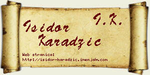Isidor Karadžić vizit kartica